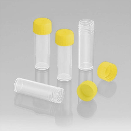 TECHNO-PLAS Tube 5ml PP Yellow Label Sterile