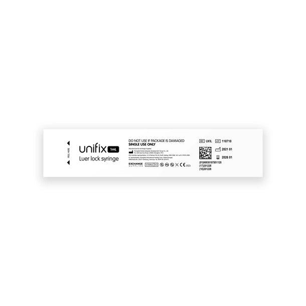 UNIFIX SYRINGE LUER LOCK 1ML