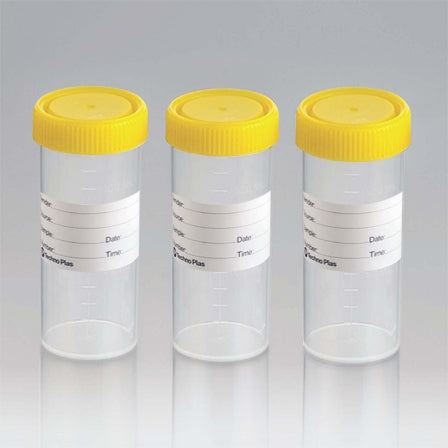 Techno-Plas Cont Lab Yellow Cap G Sterile 120ml